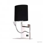 ARANDELA PRETA CABECEIRA ARTICULADA LED CARREGADOR CELULAR USB E27 (LAMPADA NÃO INCLUSA)