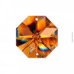 CRISTAL CASTANHA ÂMBAR 14MM 2 FUROS