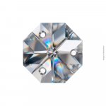 CRISTAL CASTANHA TRANSPARENTE 14MM 3 FUROS