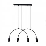PENDENTE ARCO PRETO 4 SOQUETES E27