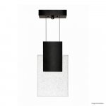 PENDENTE ITALY CRISTAL TRANSPARENTE BOLHA E PRETO BIVOLT