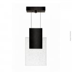 PENDENTE ITALY CRISTAL TRANSPARENTE BOLHA E PRETO BIVOLT
