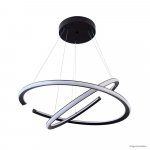 PENDENTE OPEN PRETO 2 AROS LED EXTERNO 100W 3000K