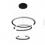 PENDENTE OPEN PRETO 3 AROS LED EXTERNO 100W 3000K