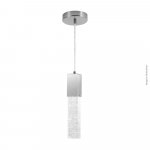 PENDENTE QUADRADO COM BOLHAS CROMADO E LED INTEGRADO 7W