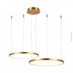 PENDENTE X DOURADO 2 AROS COM LED INTERNO 3000K