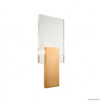 ARANDELA ITALY DOURADA CRISTAL BOLHA TRANSPARENTE