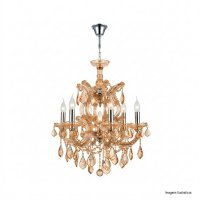 LUSTRE MARIA TEREZA ÂMBAR E14 8 SOQUETES