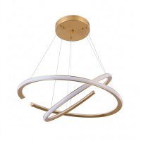 Pendente Luminária Dourada 2 Aros com LED Interno
