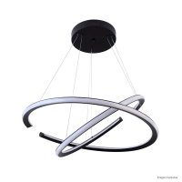 PENDENTE OPEN PRETO 2 AROS LED EXTERNO 100W 3000K