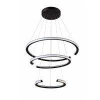 PENDENTE OPEN PRETO 3 AROS LED EXTERNO 100W 3000K