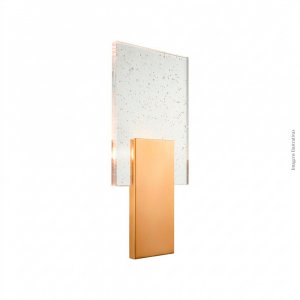ARANDELA ITALY DOURADA CRISTAL BOLHA TRANSPARENTE