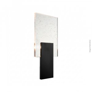ARANDELA ITALY PRETA COM CRISTAL BOLHA TRANSPARENTE