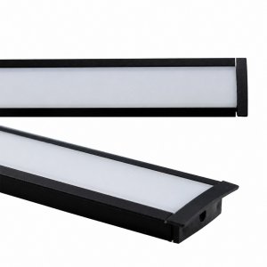 Barra de Led Embutir Preta 100cm 9w 127v 3000k