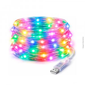 CORDÃO LED RGB IP65 SMART BLUETHOOTH USB 10MT