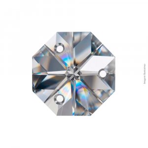 CRISTAL CASTANHA TRANSPARENTE 14MM 3 FUROS