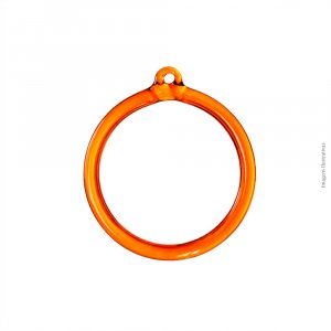 KIT COM 10 ARGOLA ÂMBAR DE VIDRO 50MM