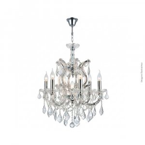 LUSTRE MARIA TERESA TRANSPARENTE E14 8 SOQUETES