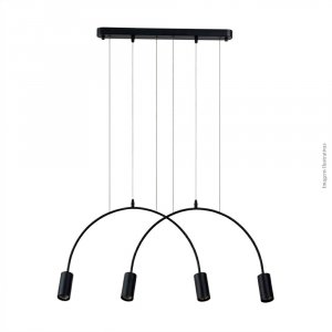 PENDENTE ARCO PRETO 4 SOQUETES E27