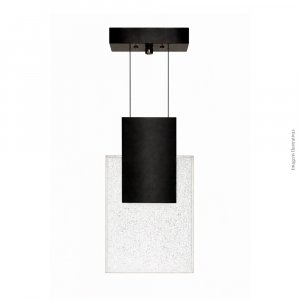 PENDENTE ITALY CRISTAL TRANSPARENTE BOLHA E PRETO BIVOLT