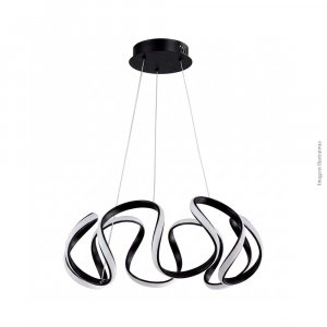 PENDENTE LED EM CURVAS PRETO 3000K 90W