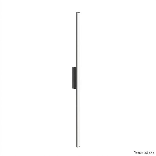 ARANDELA 1515D PRETA 100CM 1X120L 220V IP65 9W 800LU 3000K