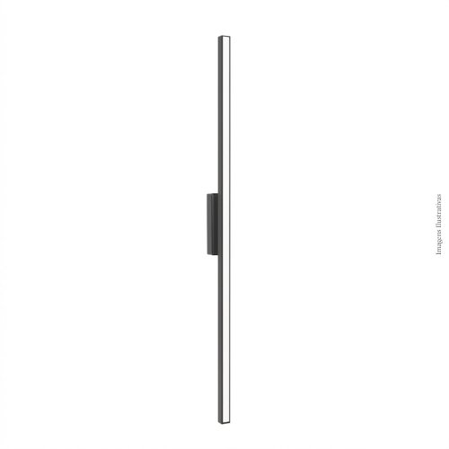 ARANDELA 1515D PRETA 60CM 1X120L 220V IP65 6W 560LU 3000K