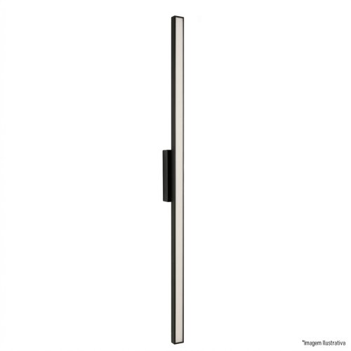 ARANDELA 1920D PRETA 120CM 1X120L 127V IP65 11W 900LU 3000K