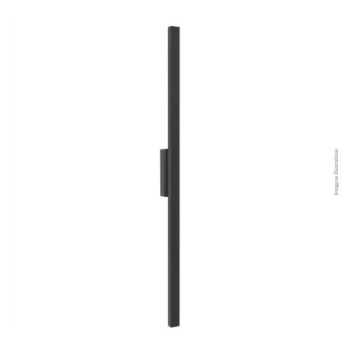 ARANDELA 1920I PRETA 100CM 1X120L 220V IP65 9W 800LU 3000K
