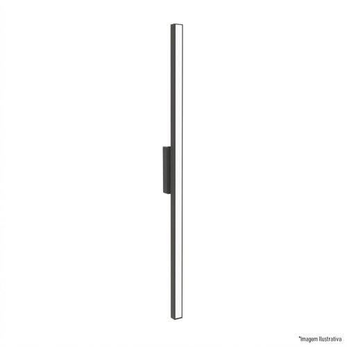 ARANDELA 2020D PRETA 120CM 1X120L 127V IP65 15W 1000LU 3000K