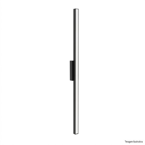 ARANDELA 2525D PRETA 100CM 1X120L 220V IP65 9W 800LU 3000K