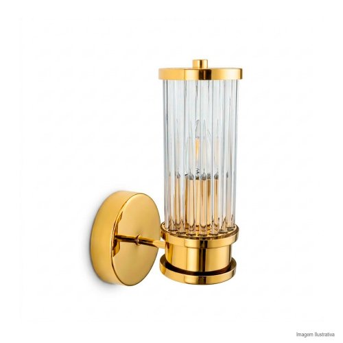 ARANDELA CRISTAL STICK DOURADA