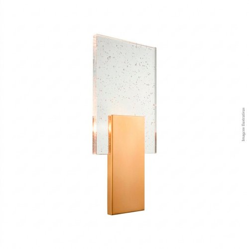 ARANDELA ITALY DOURADA CRISTAL BOLHA TRANSPARENTE