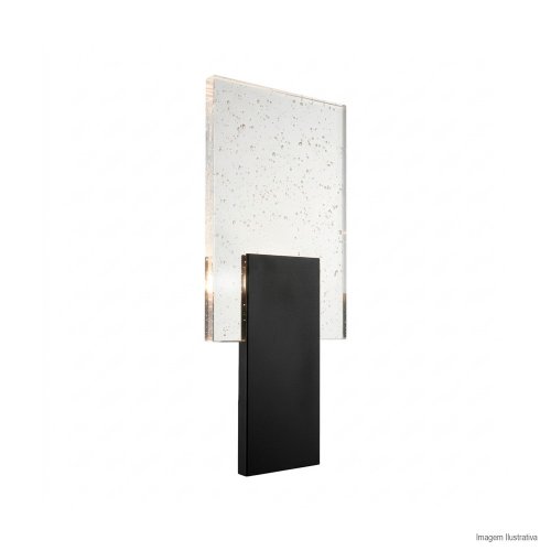 ARANDELA ITALY PRETA COM CRISTAL BOLHA TRANSPARENTE