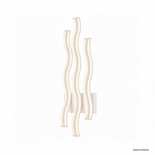 ARANDELA LED WAVE BRANCA 3 ONDAS 3000K