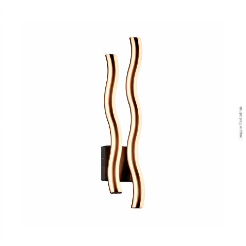 ARANDELA WAVE PRETA 2 ONDAS LED