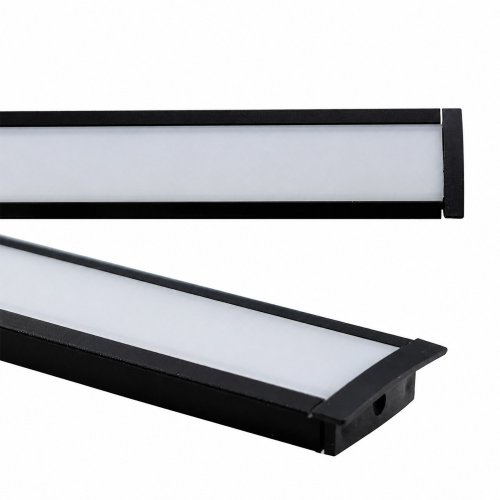 Barra de Led Embutir Preta 100cm 9w 127v 3000k