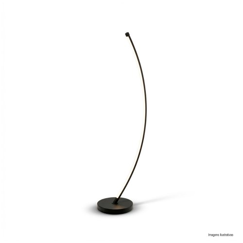 LUMINÁRIA DE PISO ARCO PRETA 1 LED 3000K