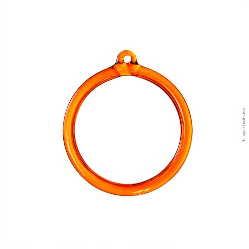 KIT COM 10 ARGOLA ÂMBAR DE VIDRO 50MM