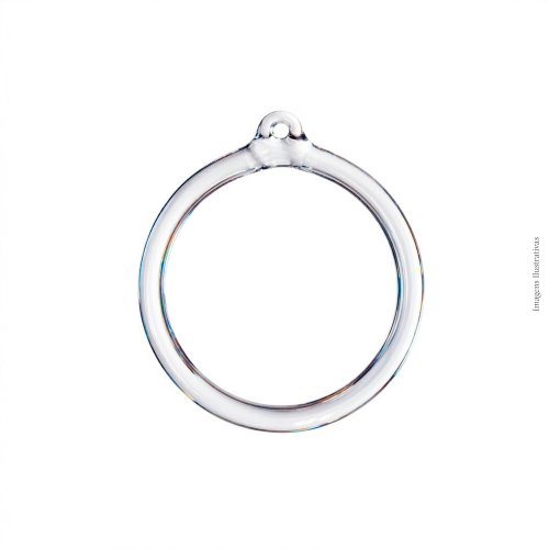 KIT COM 10 ARGOLA TRANSPARENTE DE VIDRO 50MM