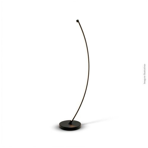 LUMINÁRIA DE PISO ARCO PRETA 1 LED 3000K
