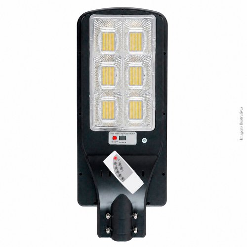 LUMINÁRIA SOLAR 600 LEDS 6 FOCOS IP67 500W 1500LU 3000K