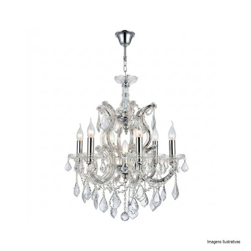 LUSTRE MARIA TERESA TRANSPARENTE E14 8 SOQUETES