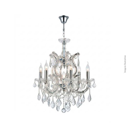 LUSTRE MARIA TERESA TRANSPARENTE E14 8 SOQUETES