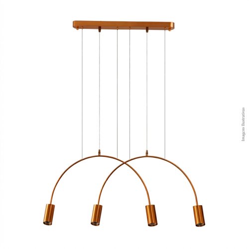 PENDENTE ARCO DOURADO 4 SOQUETES E27