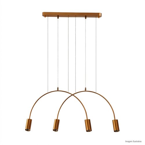 PENDENTE ARCO DOURADO 4 SOQUETES E27