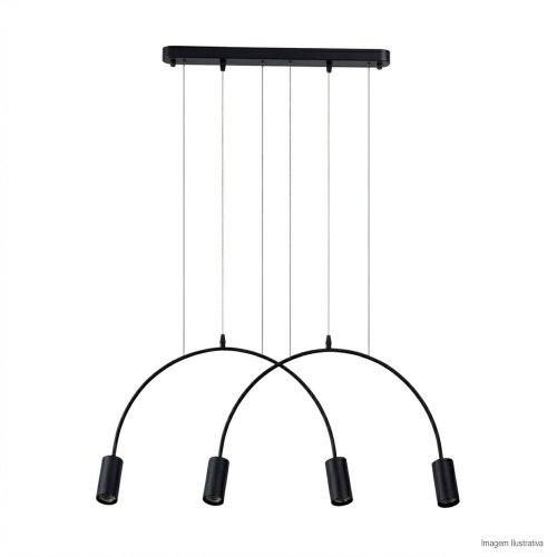 PENDENTE ARCO PRETO 4 SOQUETES E27