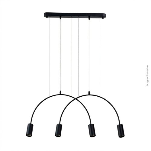 PENDENTE ARCO PRETO 4 SOQUETES E27