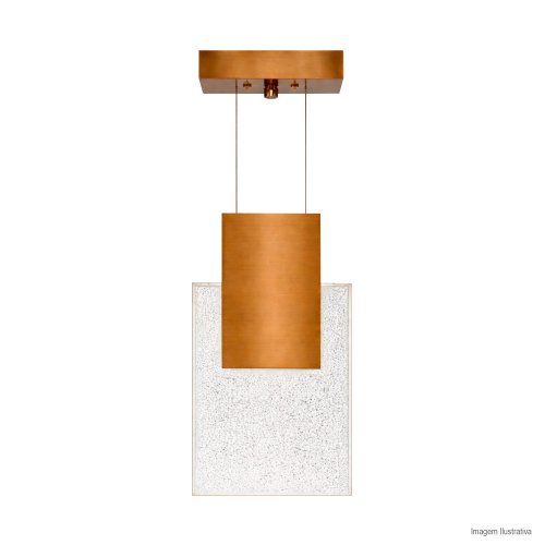 PENDENTE ITALY CRISTAL BOLHA TRANSPARENTE E DOURADO FOSCO BIVOLT