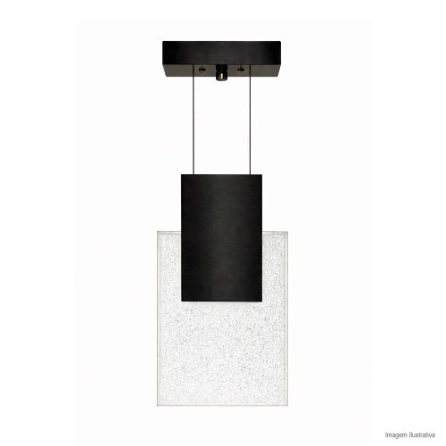 PENDENTE ITALY CRISTAL TRANSPARENTE BOLHA E PRETO BIVOLT